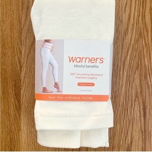 Warner’s Blissful Benefits Fleece Lined Leggings 2X/3X Ivory Seamless NEW